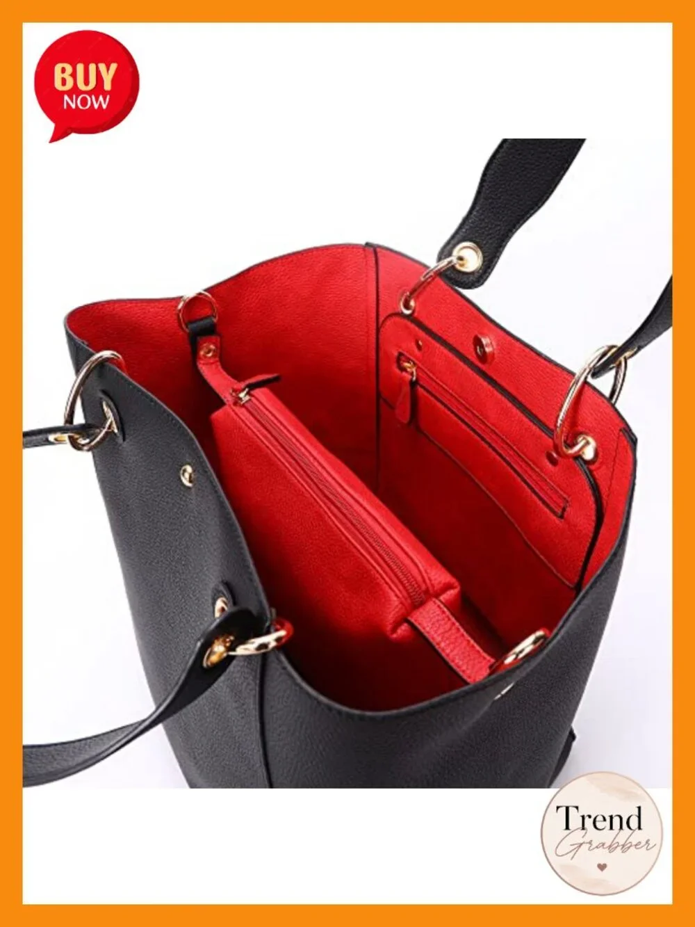 Large Work Tote Bag with Detachable Strap Faux Leather